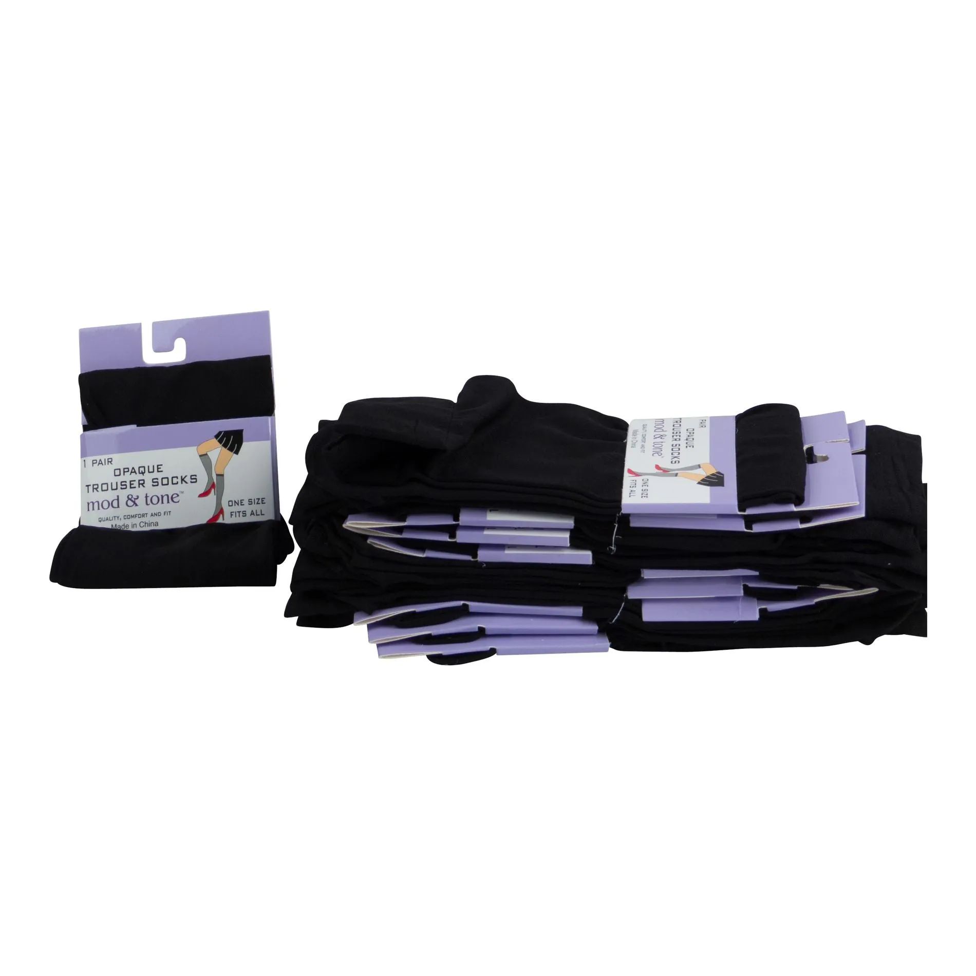 12 Pairs of Womens Opaque Stretchy Spandex Knee High Trouser Socks, Size 9-11