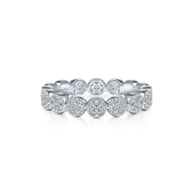 14K White Gold Diamond Disc Eternity Band