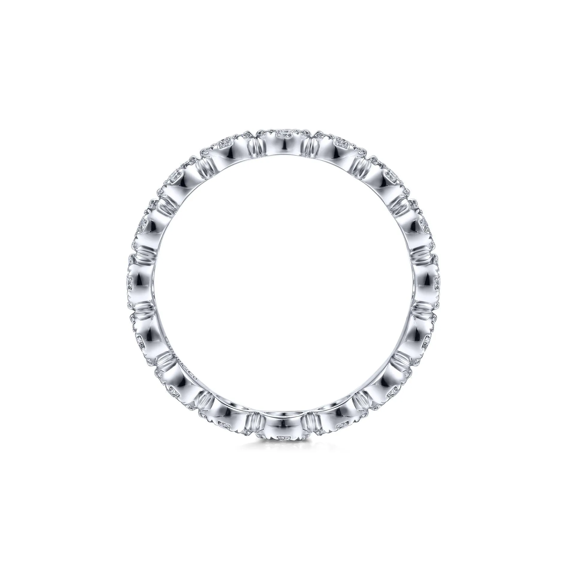 14K White Gold Diamond Disc Eternity Band