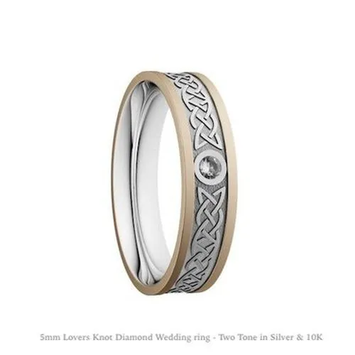 5mm Lovers Knot Diamond Wedding Ring – Two Tone