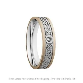 5mm Lovers Knot Diamond Wedding Ring – Two Tone