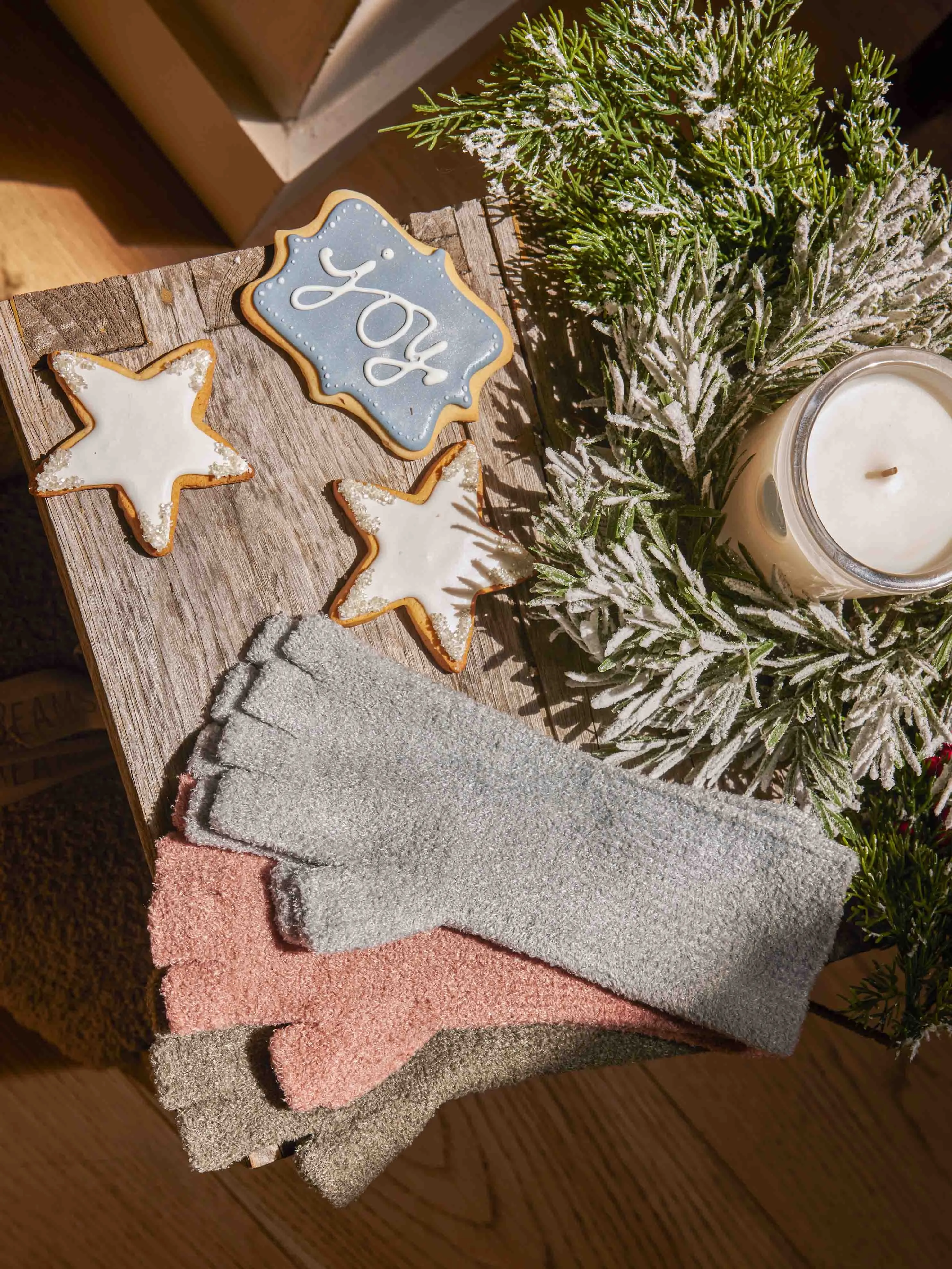 Barefoot Dreams - CozyChic® Lite Fingerless Gloves - Stone