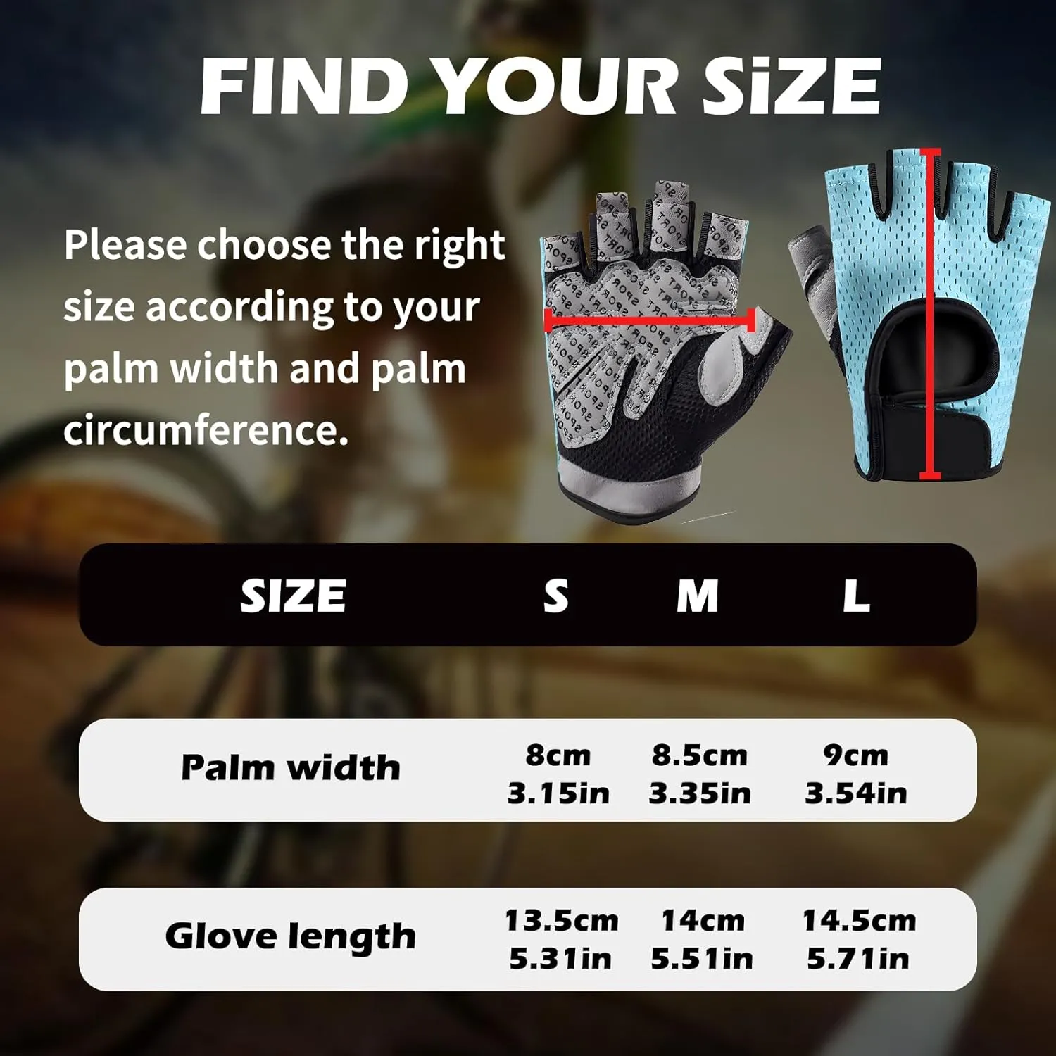 Bike Gloves for Men Women Cycling, Fingerless Breathable Bicycle Biking Gloves Anti-Slip Shock Absorbing Padded for Workout Weightlifting Fitness Training MTB Road Biking