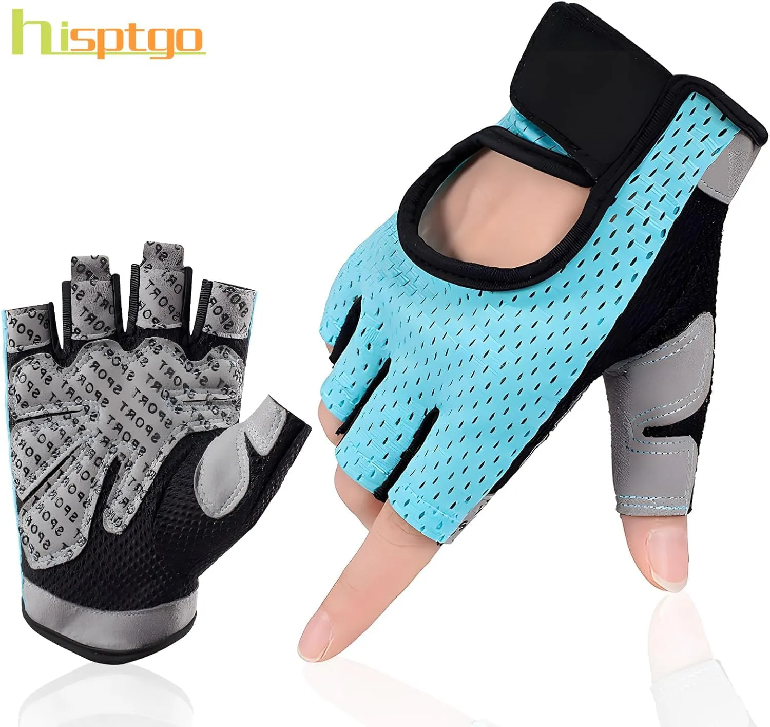 Bike Gloves for Men Women Cycling, Fingerless Breathable Bicycle Biking Gloves Anti-Slip Shock Absorbing Padded for Workout Weightlifting Fitness Training MTB Road Biking