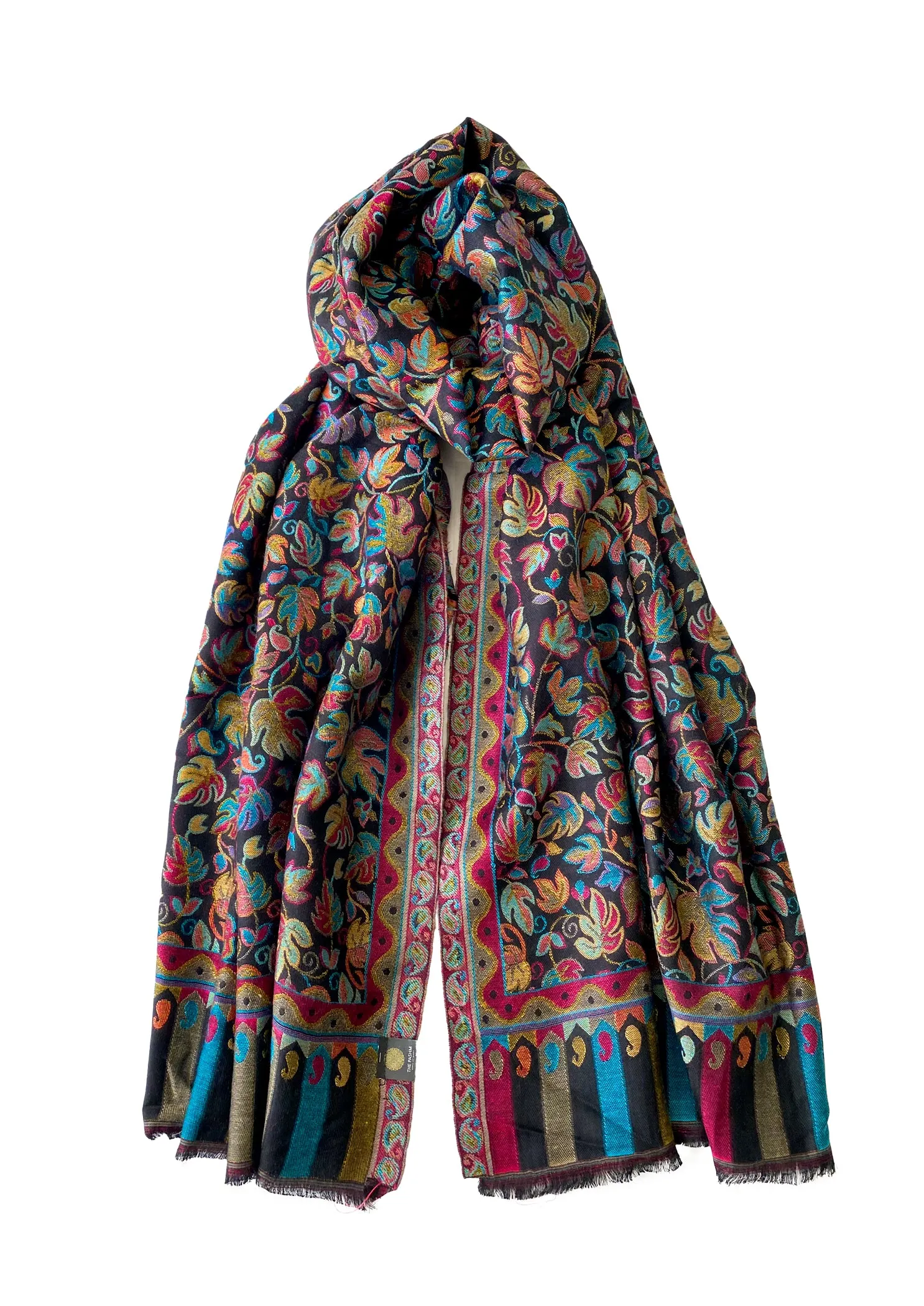 Black Modal Colorful Kani Shawl