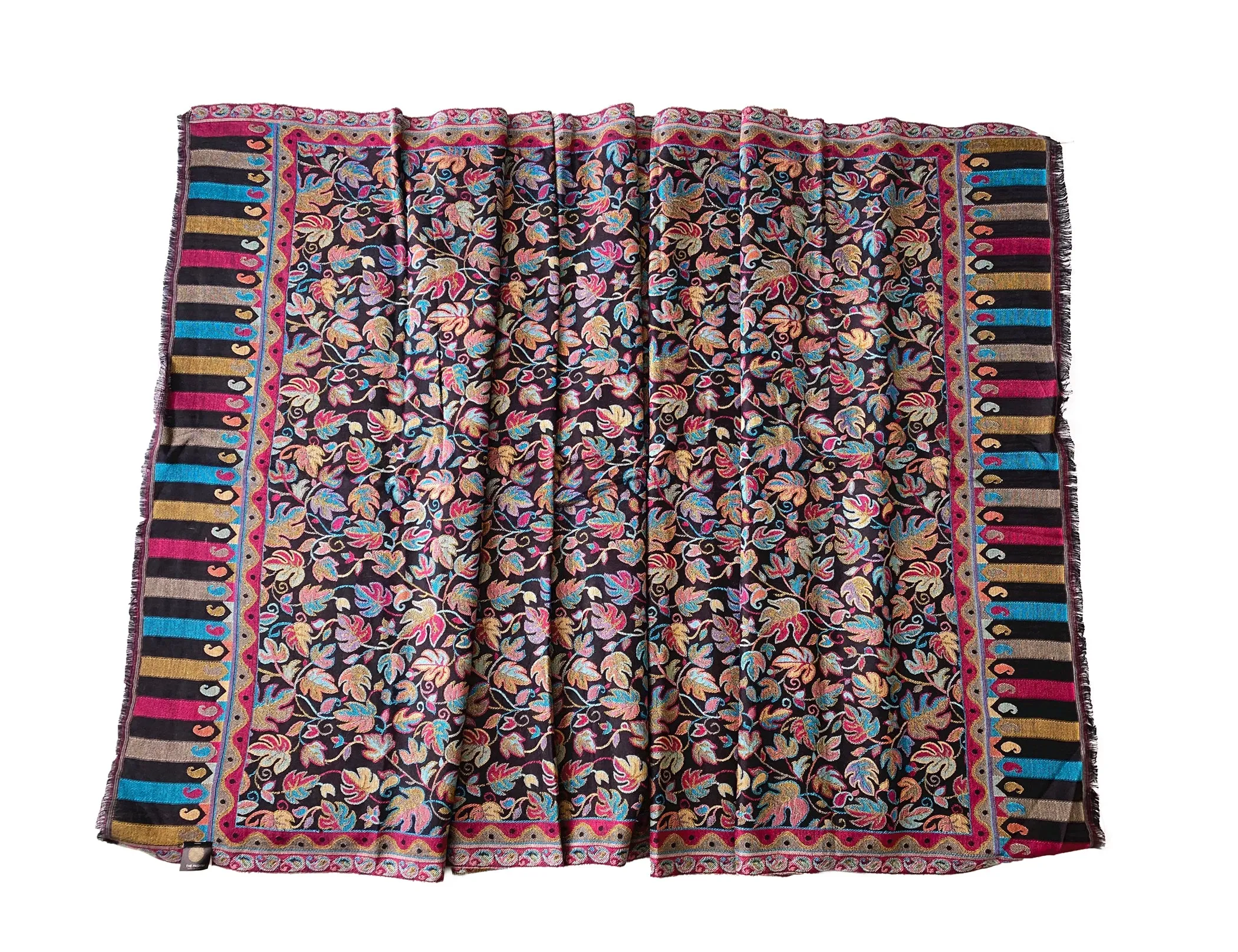 Black Modal Colorful Kani Shawl