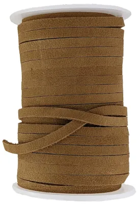 Brown Nubuck flat leather cord Laces 5 mm x 2 mm