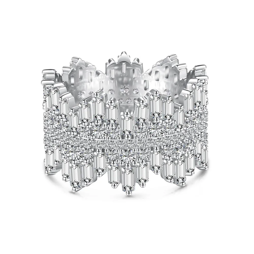 Clear CZ Icicle Band Ring