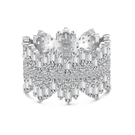 Clear CZ Icicle Band Ring