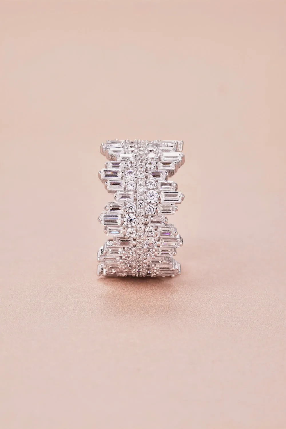 Clear CZ Icicle Band Ring