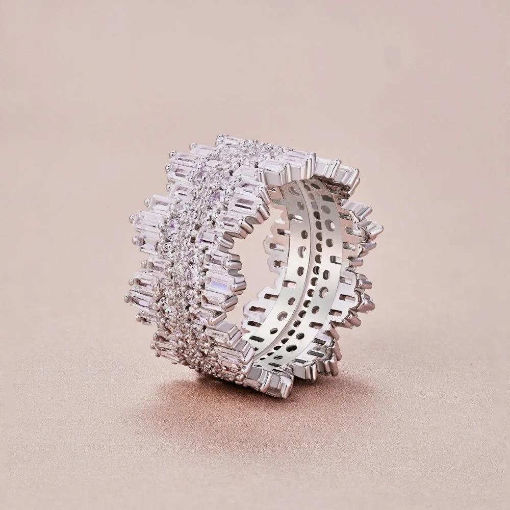 Clear CZ Icicle Band Ring