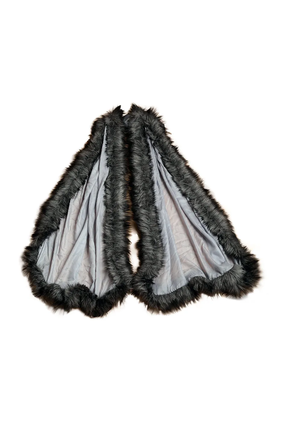 Faux Fur Solid Wool Shawl