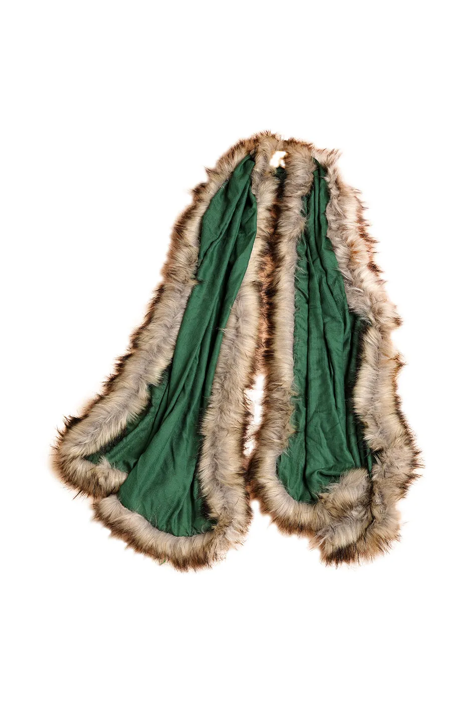 Faux Fur Solid Wool Shawl