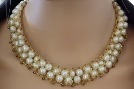 Faux pearl necklace