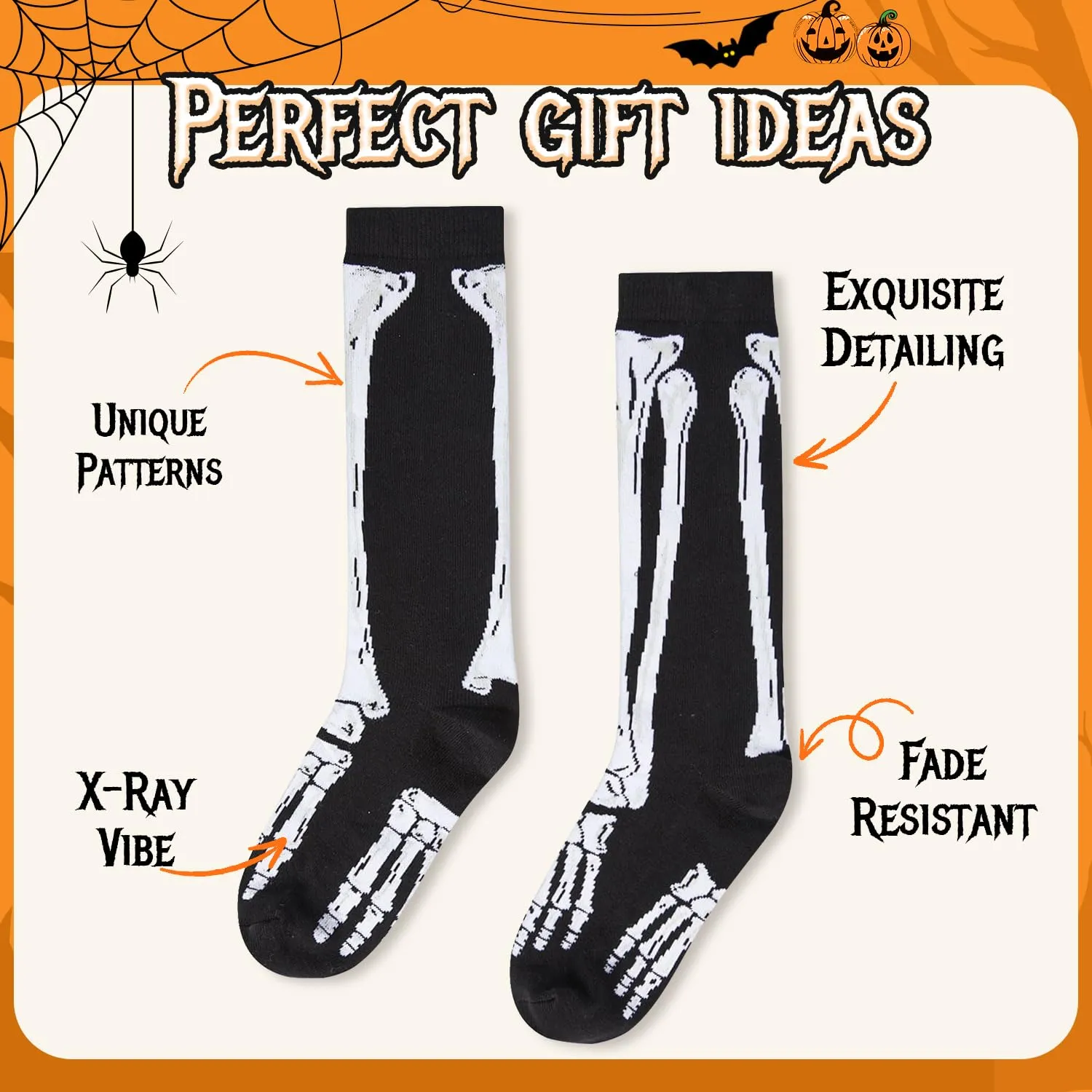 Halloween Socks Spooky Gifts for Boys Girls - Halloween Gifts for Teens 13-18 Years Olds, Horror Bone Socks Skeleton gifts
