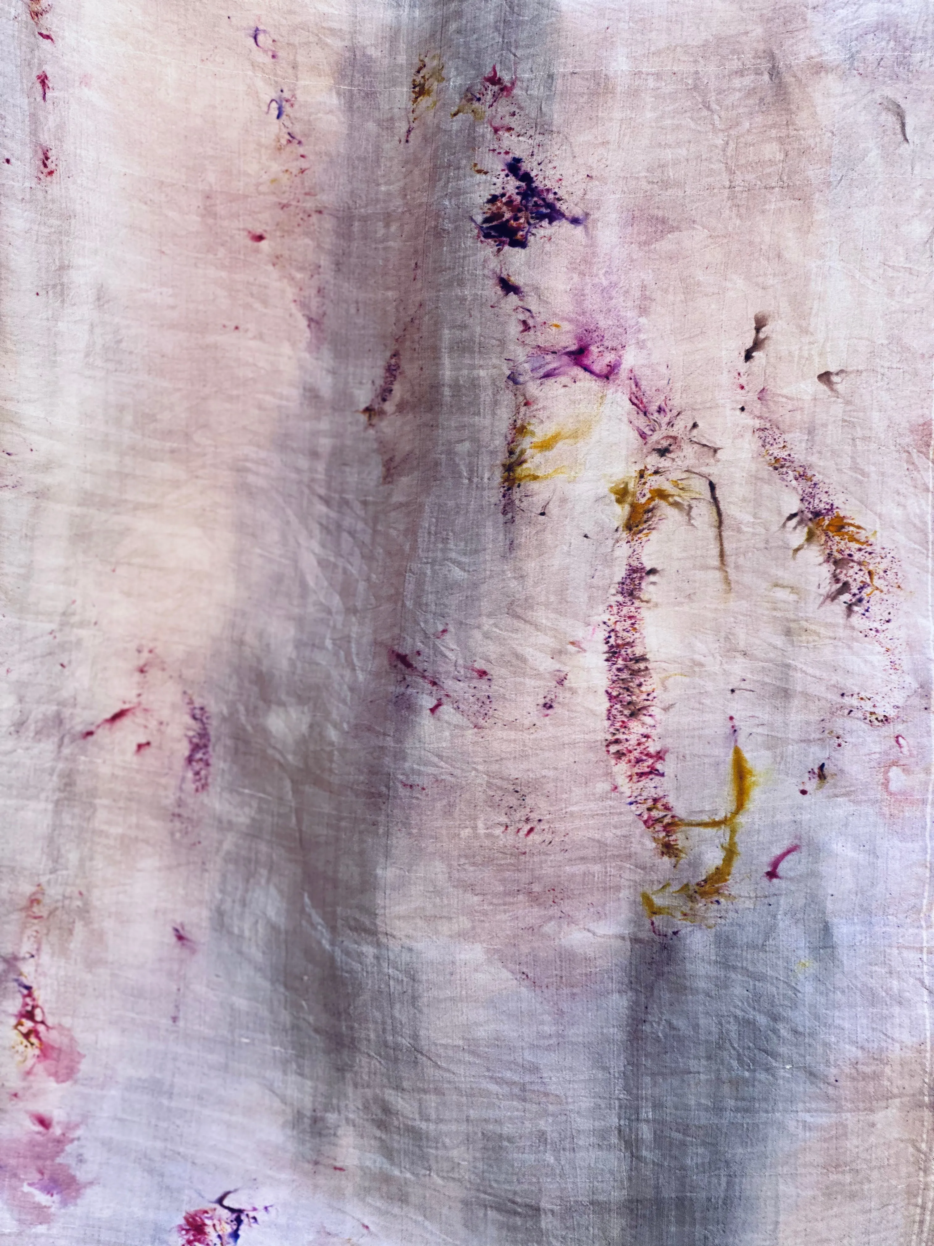 Hand Dyed Silk Shawl/Wrap/Scarf "Up to No Good (#3)" Silver Grey Taupe Brown Gold Purple Pink Violet Yellow Red Rust Copper Mulberry Silk Shawl 36” x 100” 94cm x 250cm