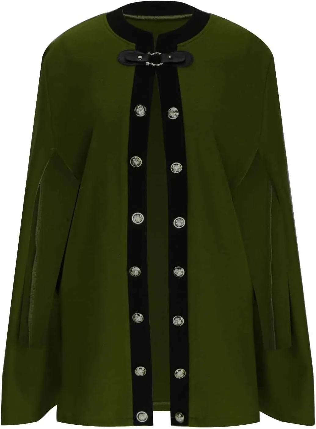 HGps8w Women's Elegant Cloak Wool-Blend Cape Coat Winter Trench Coat Open Front Poncho Batwing Poncho Cardigans