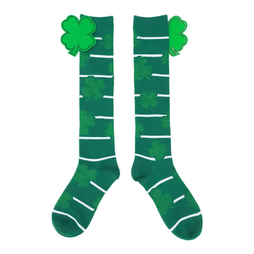 Leprechaun & Clovers 2 Pair Knee High Socks
