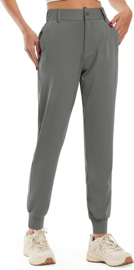 Libin Women's 4-Way Stretch Golf Joggers Pants with Pockets, Tapered Athletic Running Sweatpants, Work Dress Casual Slacks