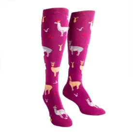 Llama Drama Socks Women's Knee High Sock