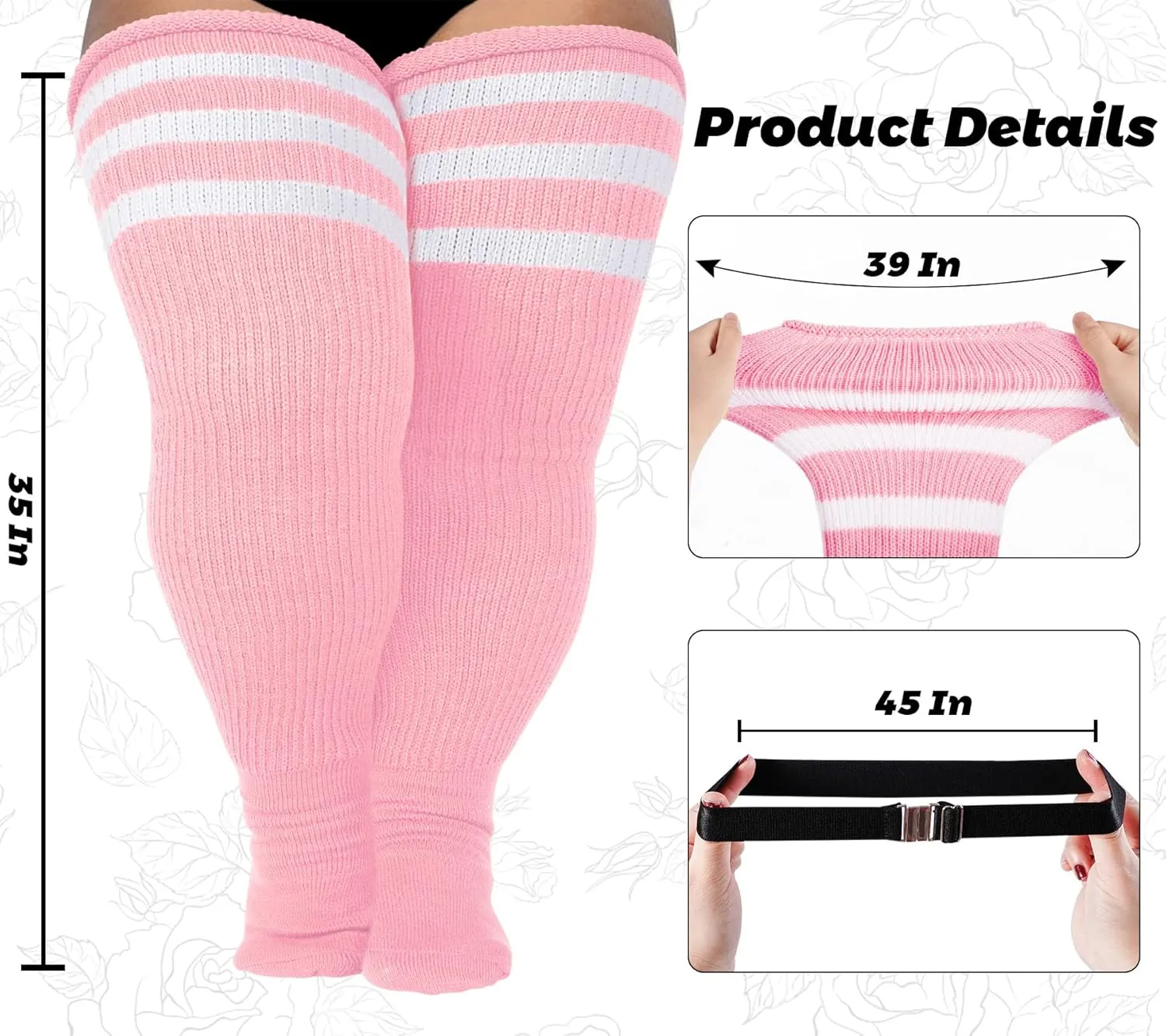 LOUSGUTA Plus Size Thigh High Socks for Thick Thighs- Extra Long Womens Cable Knitted Over Knee High Leg Warmer