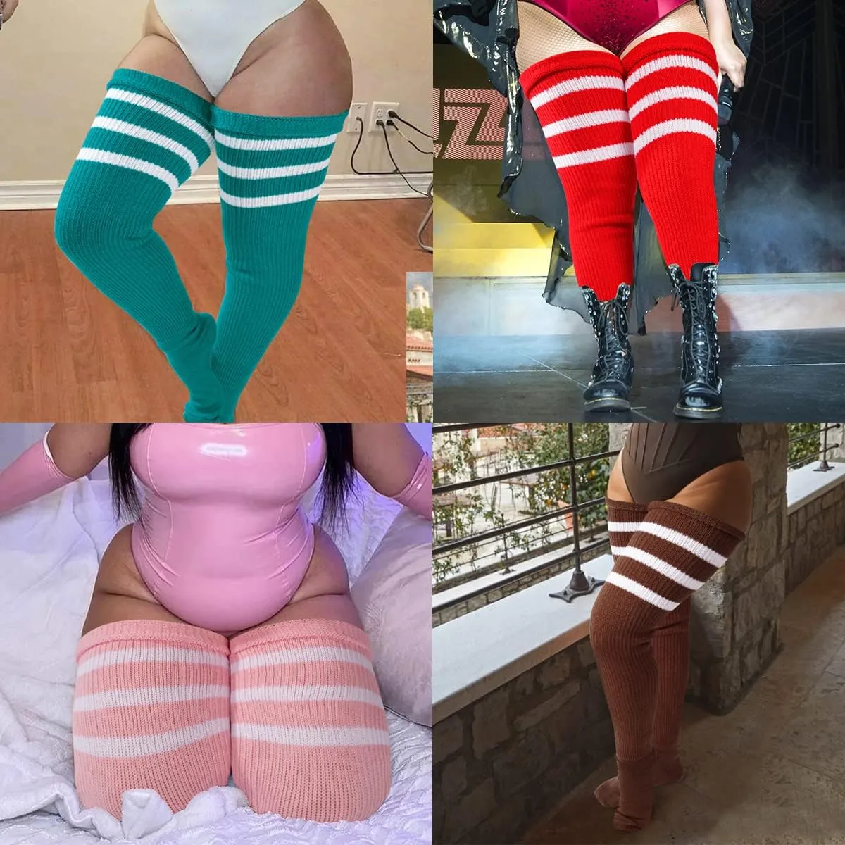 LOUSGUTA Plus Size Thigh High Socks for Thick Thighs- Extra Long Womens Cable Knitted Over Knee High Leg Warmer