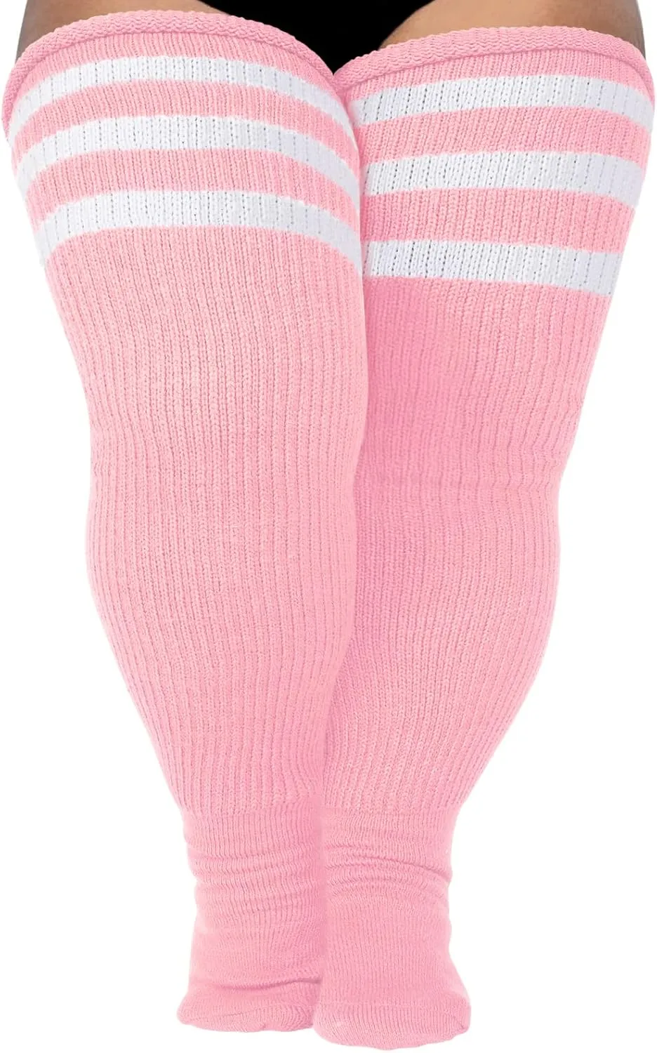 LOUSGUTA Plus Size Thigh High Socks for Thick Thighs- Extra Long Womens Cable Knitted Over Knee High Leg Warmer