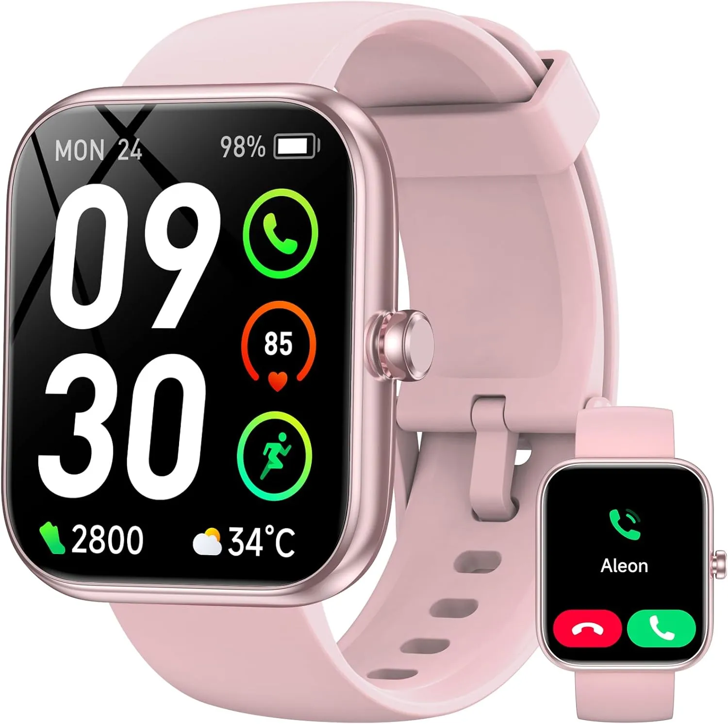 Smart Watch with Alexa Built-in, 1.83" HD Fitness Tracker with Bluetooth Calls/Messages, IP68 Waterproof, 120  Sports Modes, 24/7 Heart Rate/Sleep Smartwatch Compatible with iOS/Android