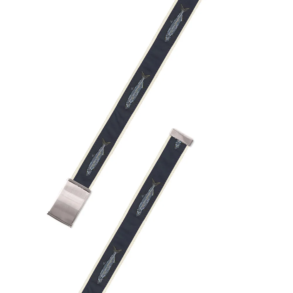 Tarpon Motif Military Buckle Belt