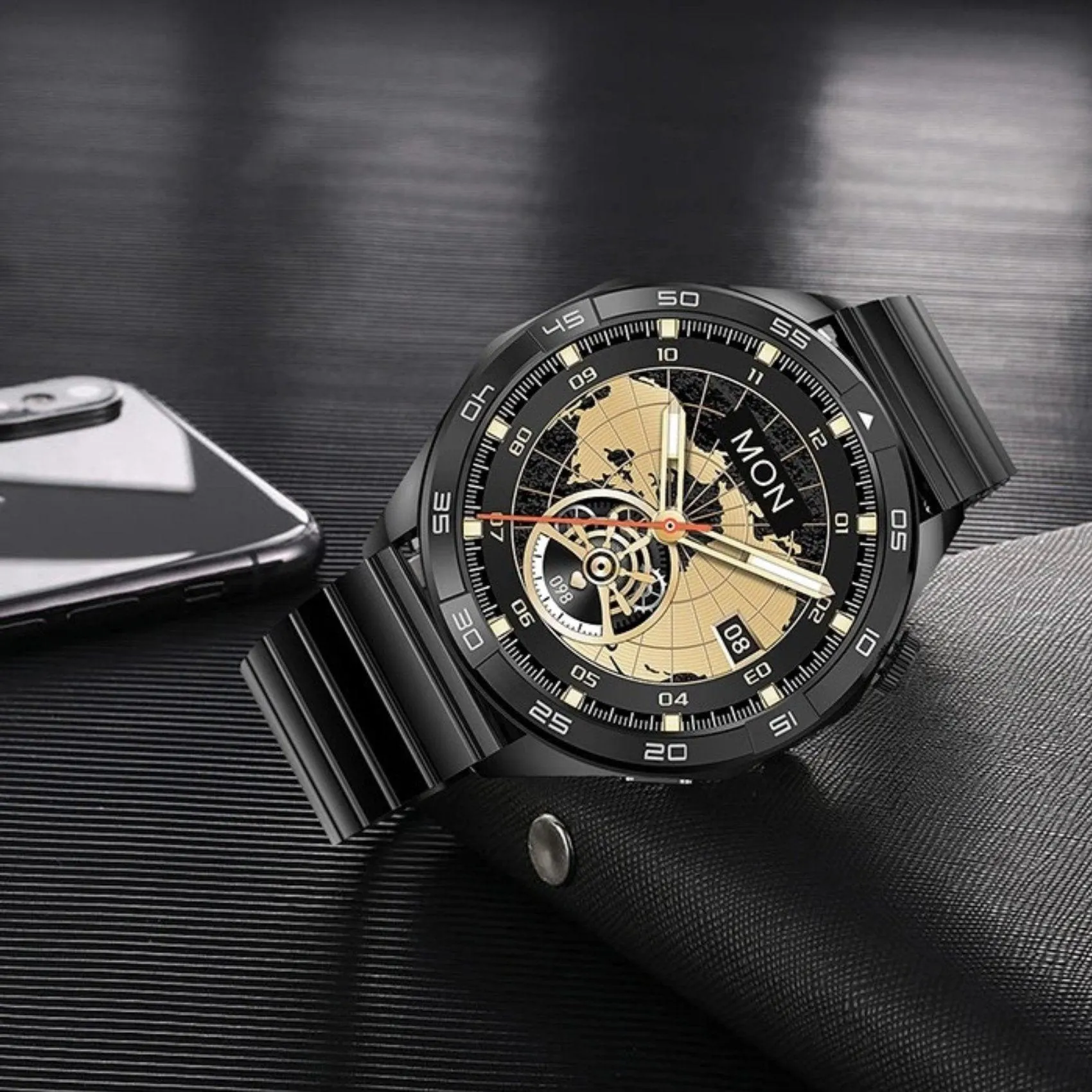 TUTT X105 Metal Case Men Smart Watch | 1.55'' Large HD Screen IP67 Tactical SmartWatch with BT Call Pedometer Sport Modes