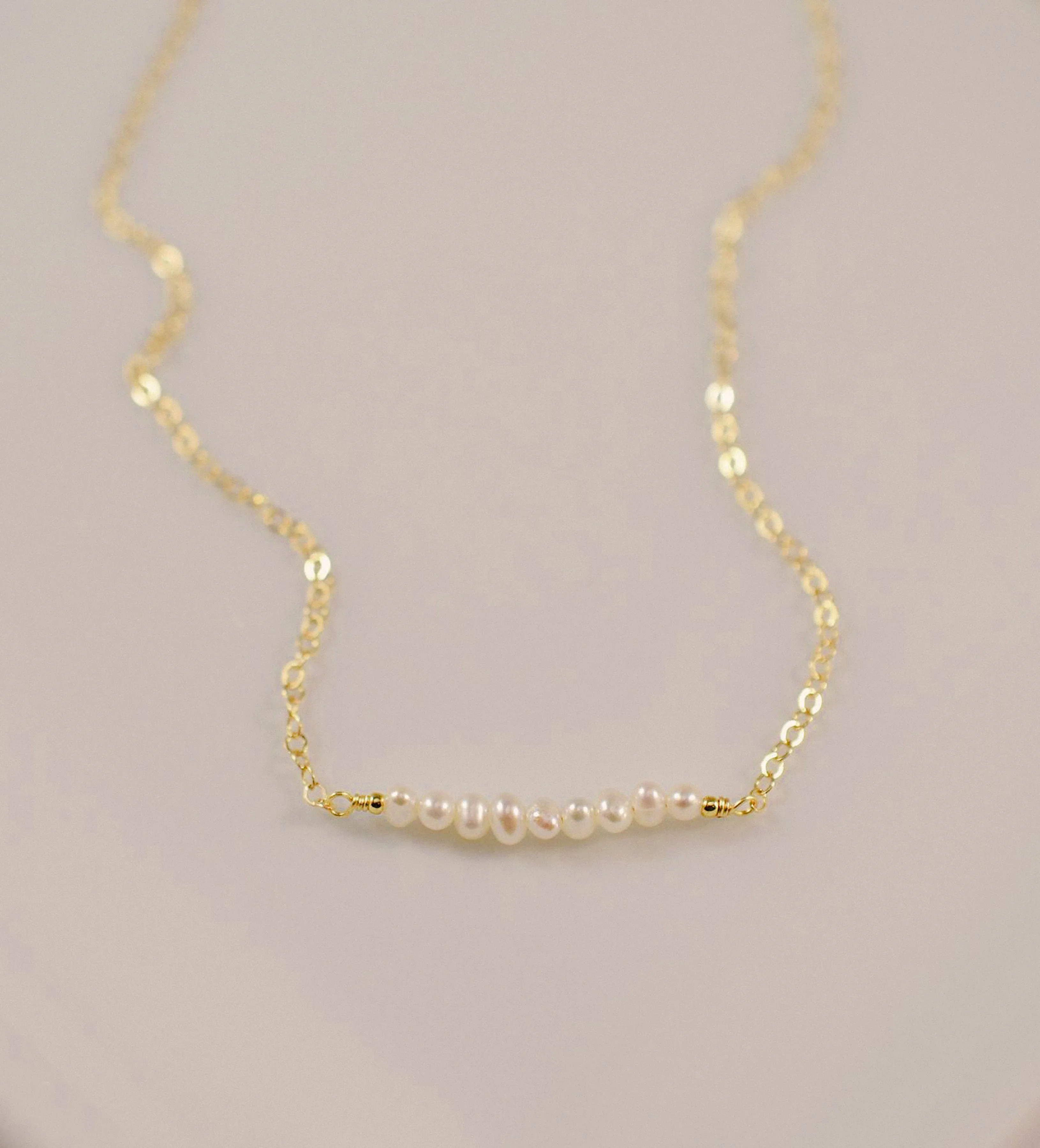 White Freshwater Pearl Bar Necklace