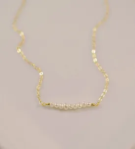 White Freshwater Pearl Bar Necklace