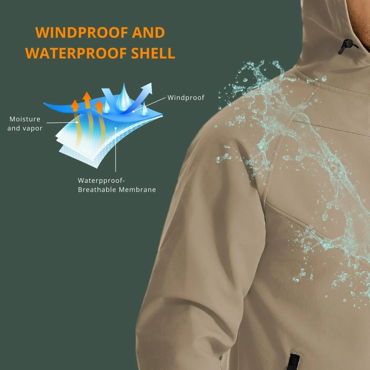 Wulibike Rain Jackets Women Waterproof Softshell Cycling Fleece Windbreaker Cold Weather Running Jacket Hooded Hiking Coat